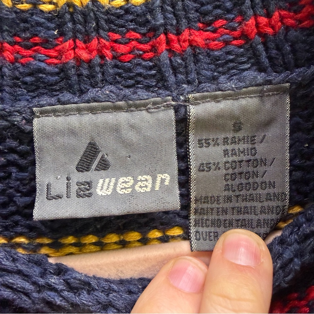 LizWear Navy and Red Argyle Women's Sweater small - Picture 5 of 6